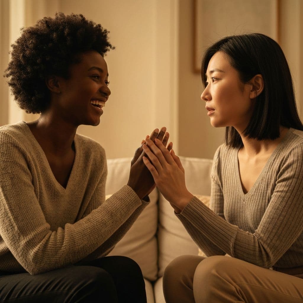 Couple reconnecting with warmth and understanding