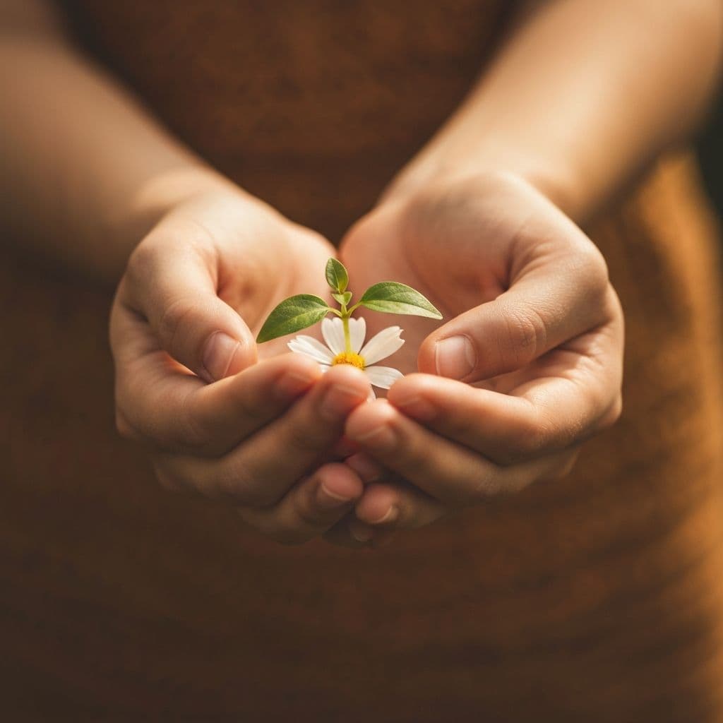 A peaceful moment representing safety, trust, and healing